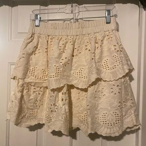 NWT Express Two-Tiered Eyelet Mini Skirt